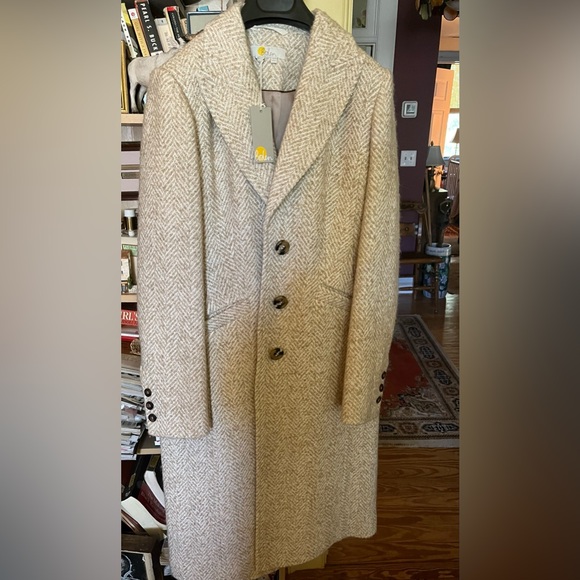 Boden Wool Blend Tailored Coat in Good Metallic Herringbone - Picture 2 of 9